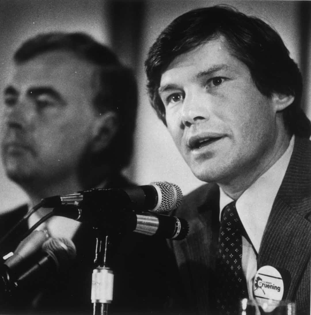 A man talking into a microphone
